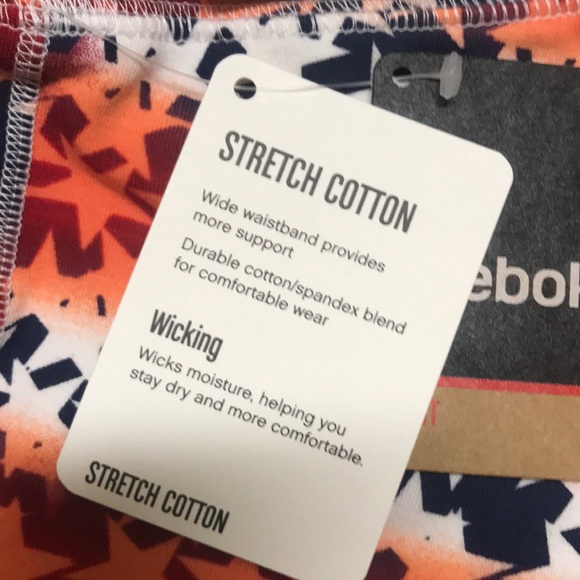 REEBOK Womens Red USA Capri Leggings - STARS - Picture 4 of 5